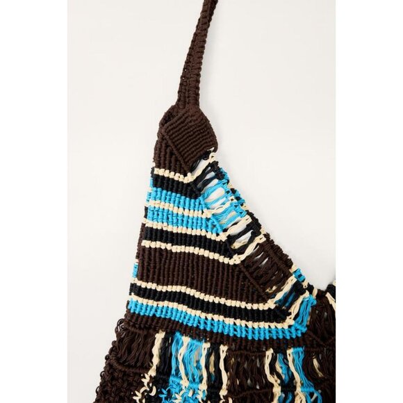 ZARA LIMITED EDITION STRIPED BRAIDED MAXI BUCKET BAG - Picture 3 of 5